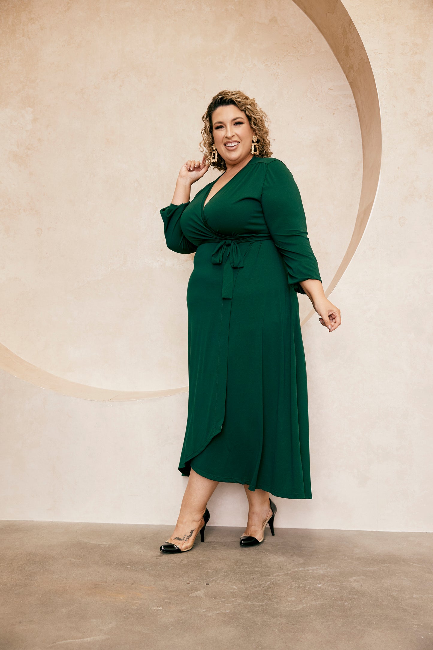 Rachel Wrap Dress in Emerald