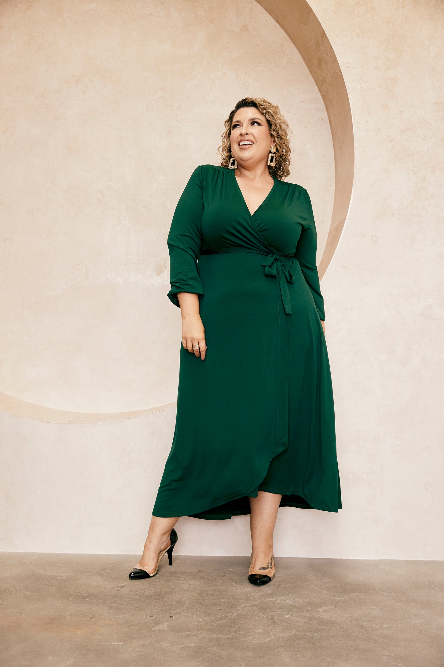 Rachel Wrap Dress in Emerald