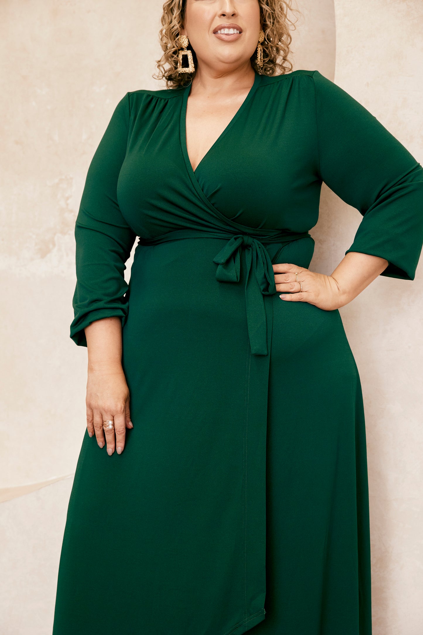 Rachel Wrap Dress in Emerald