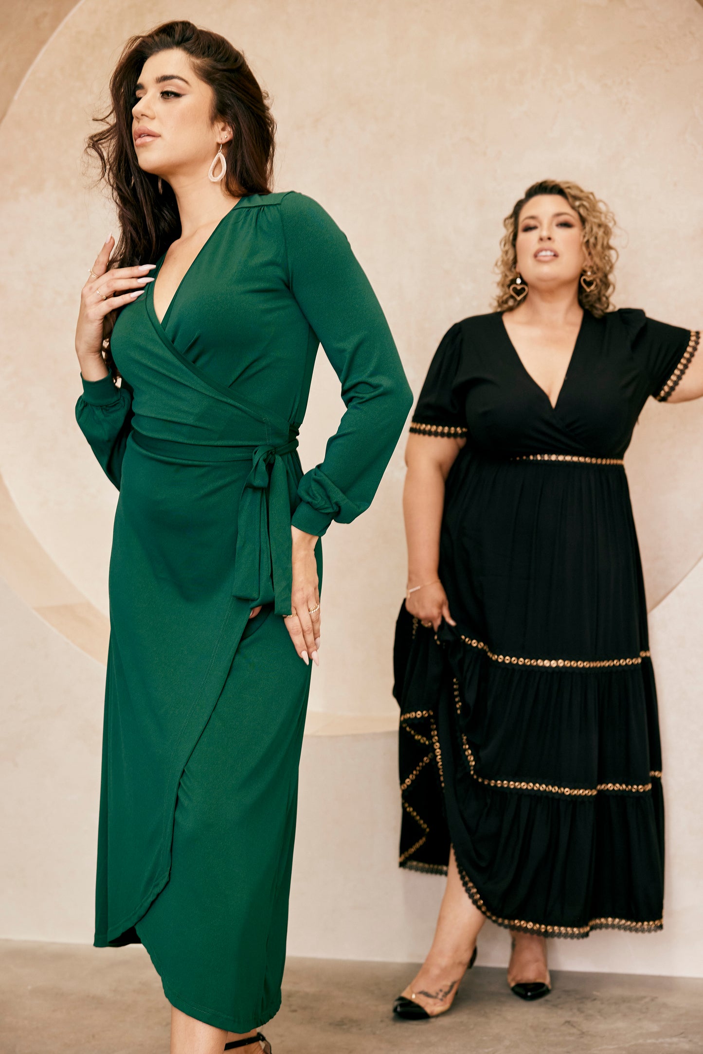 Rachel Wrap Dress in Emerald