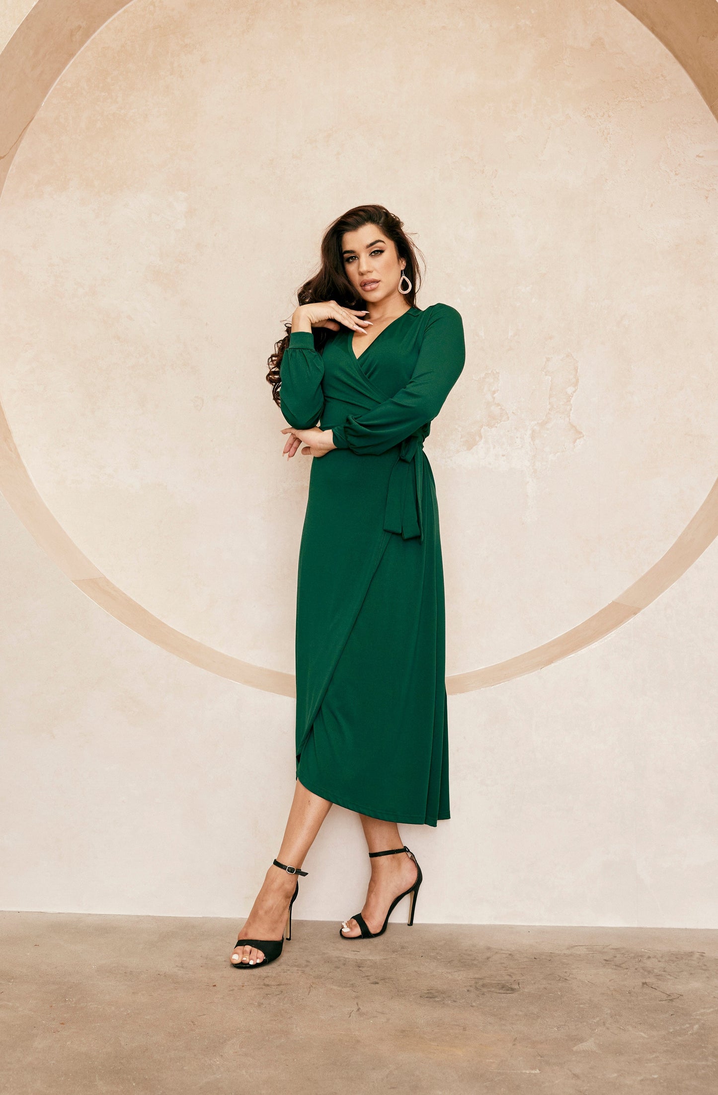 Rachel Wrap Dress in Emerald