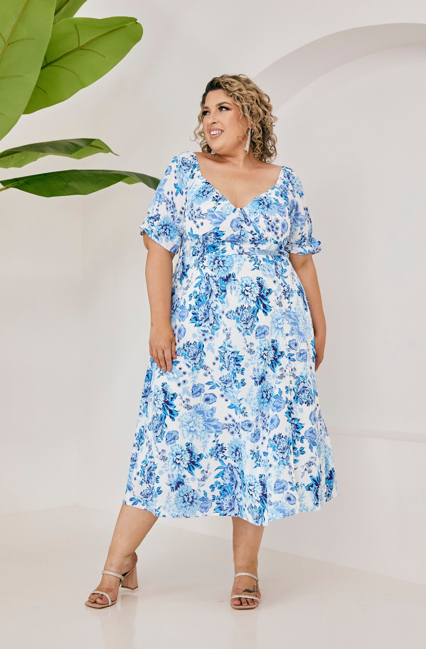 Eva Dress - Blue Botanic