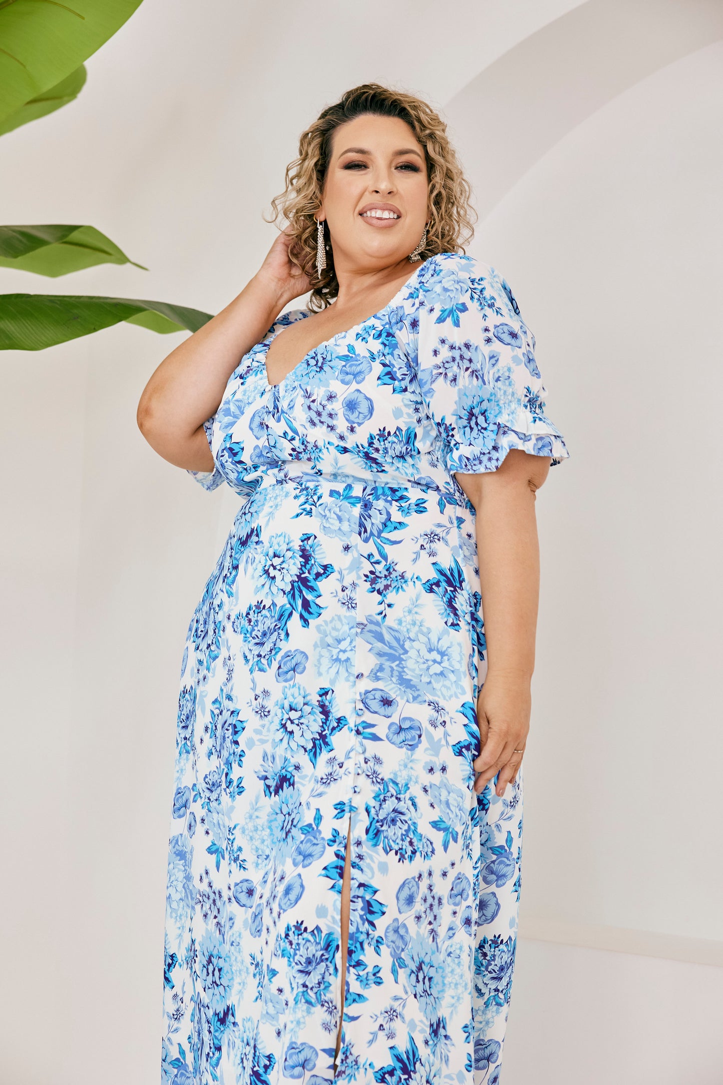 Eva Dress - Blue Botanic