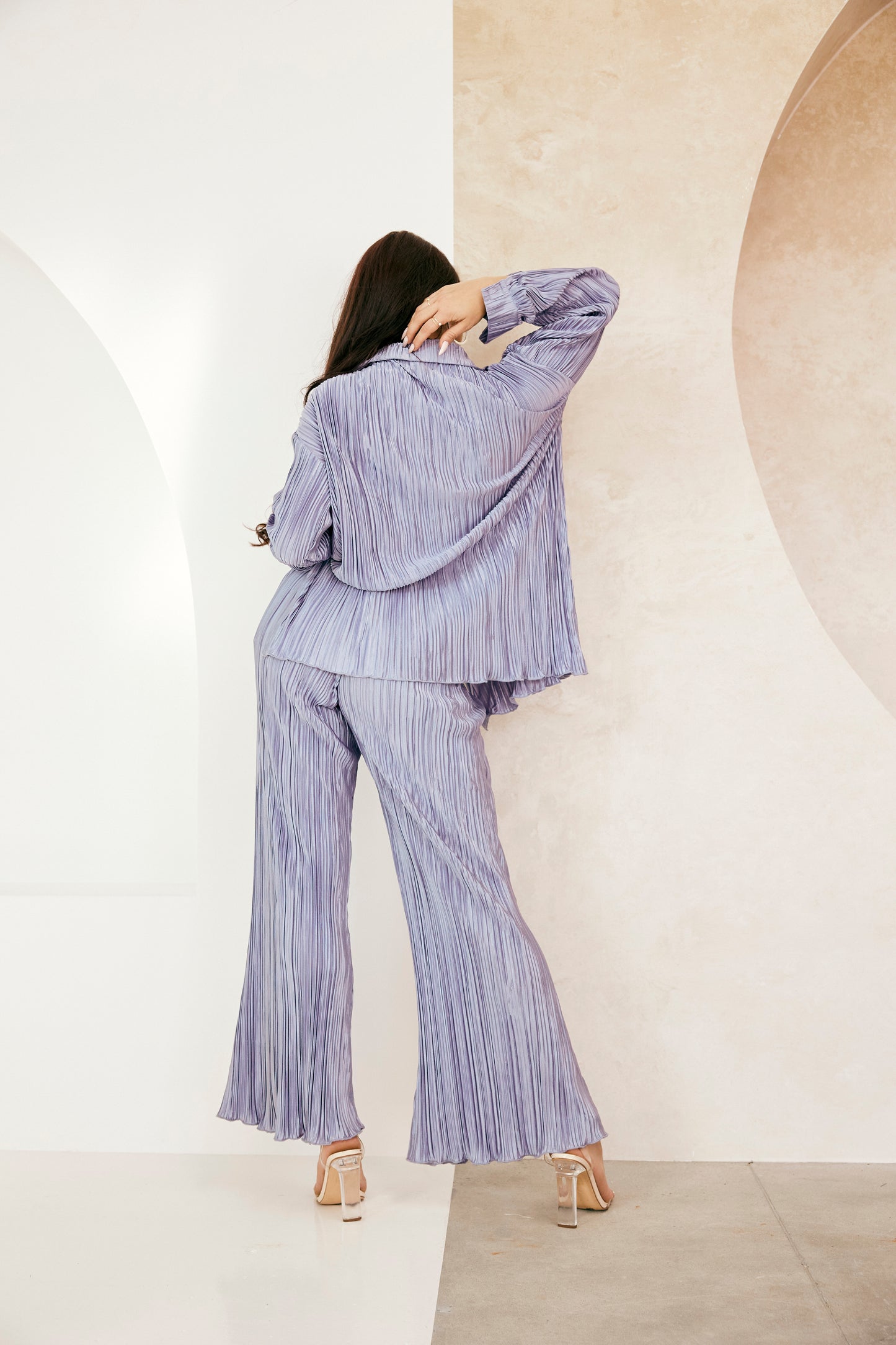Paula Plisse Pant in Lilac