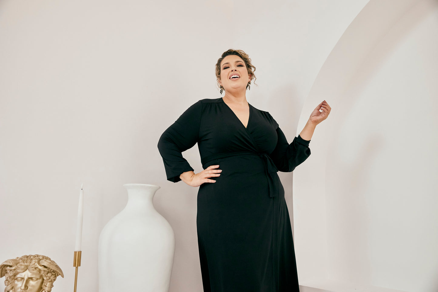 Rachel Wrap Dress in Black