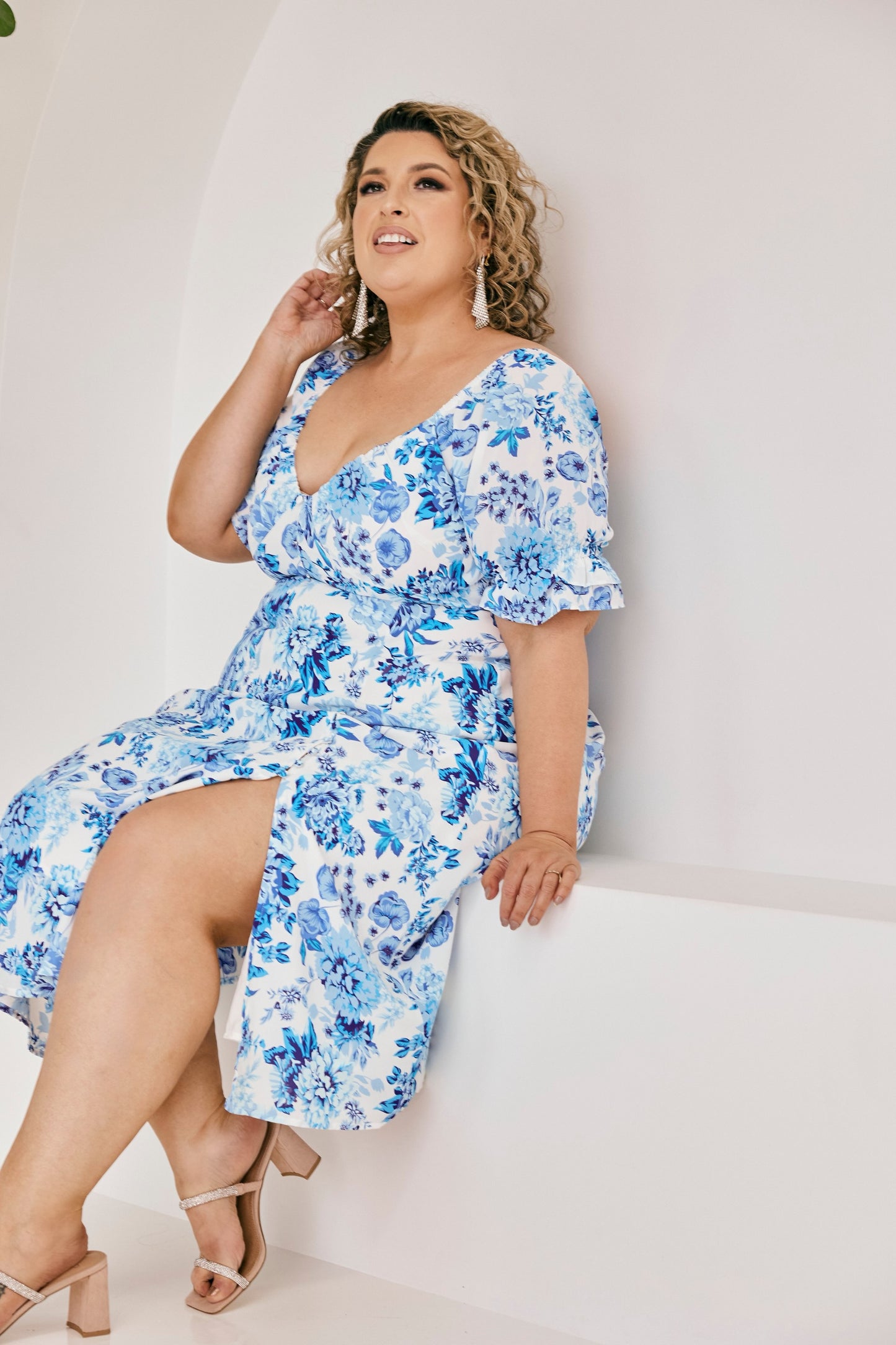 Eva Dress - Blue Botanic