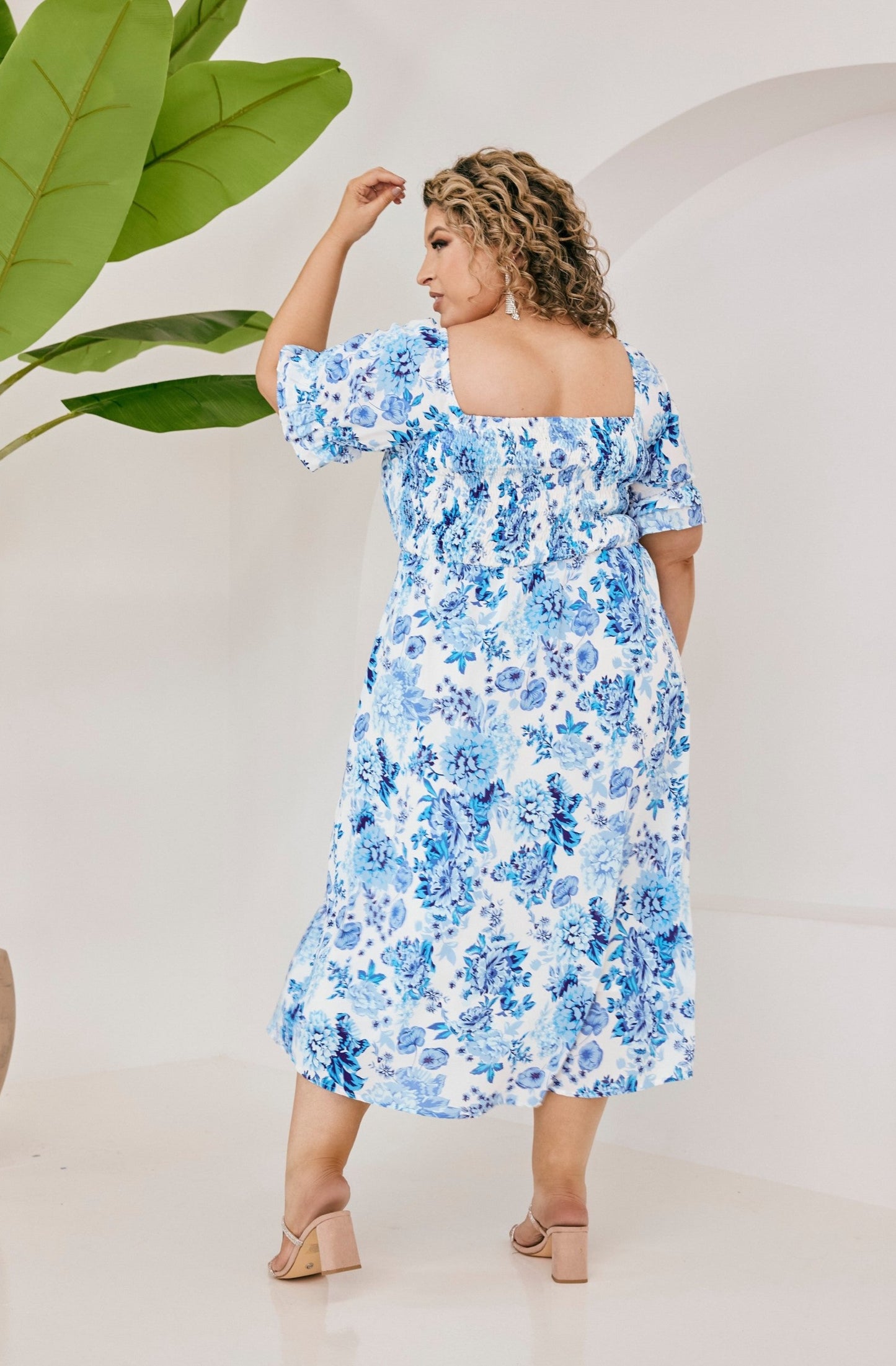 Eva Dress - Blue Botanic