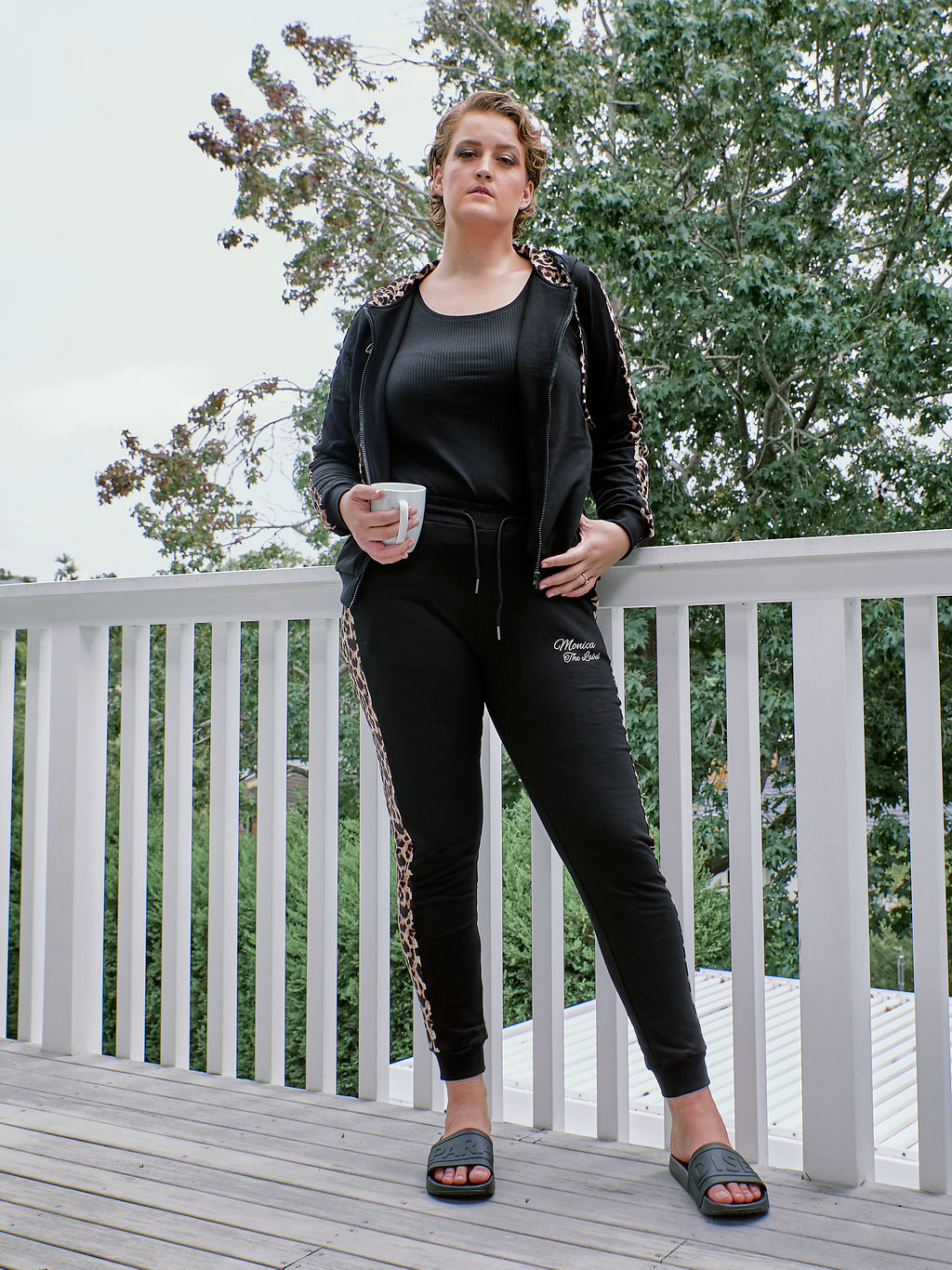 Sassy Tracksuit - Jacket - Black Leopard - FINAL SALE