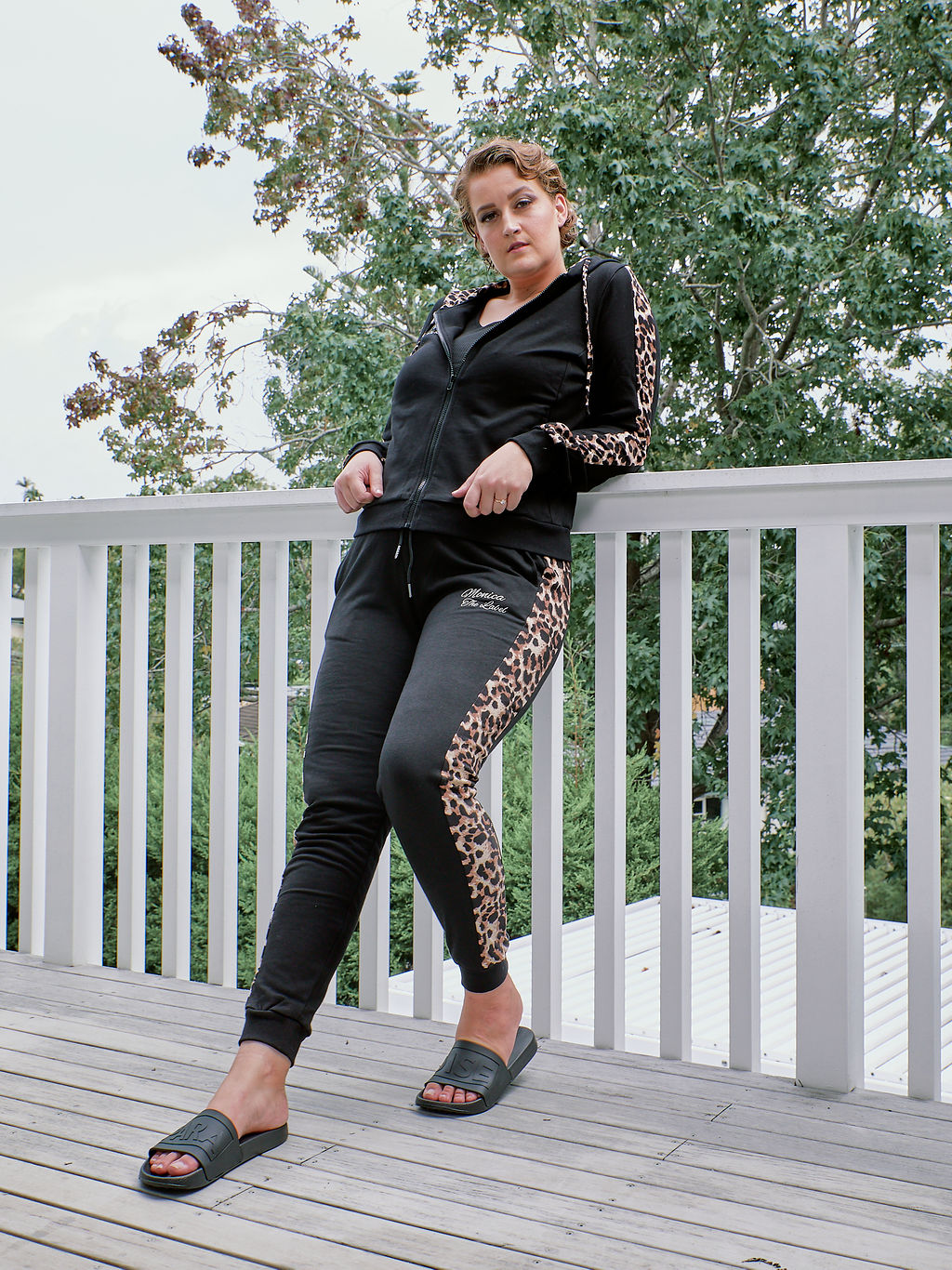 Sassy Tracksuit - Jacket - Black Leopard - FINAL SALE