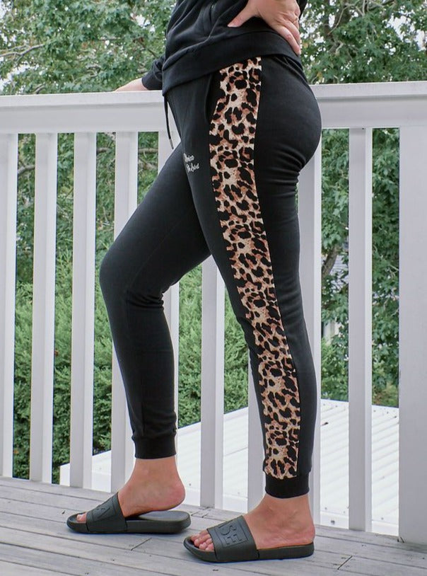 Sassy Tracksuit - Pants - Black Leopard - FINAL SALE