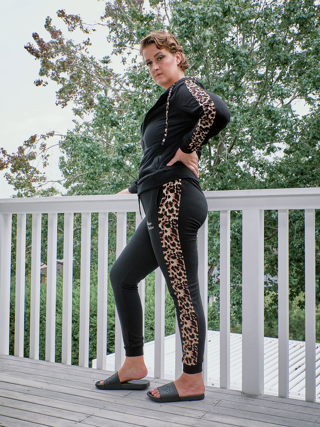 Sassy Tracksuit - Jacket - Black Leopard - FINAL SALE