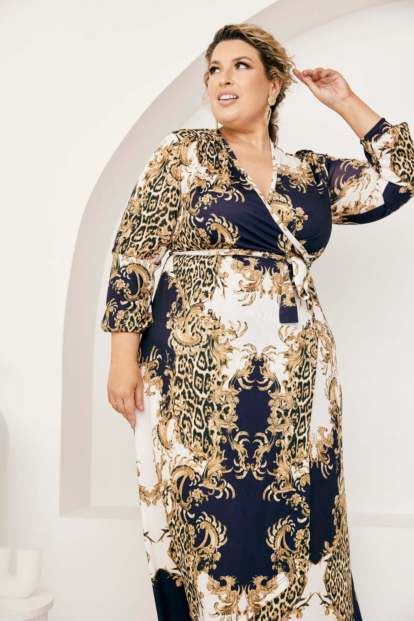 Rachel Wrap Dress in Baroque Print