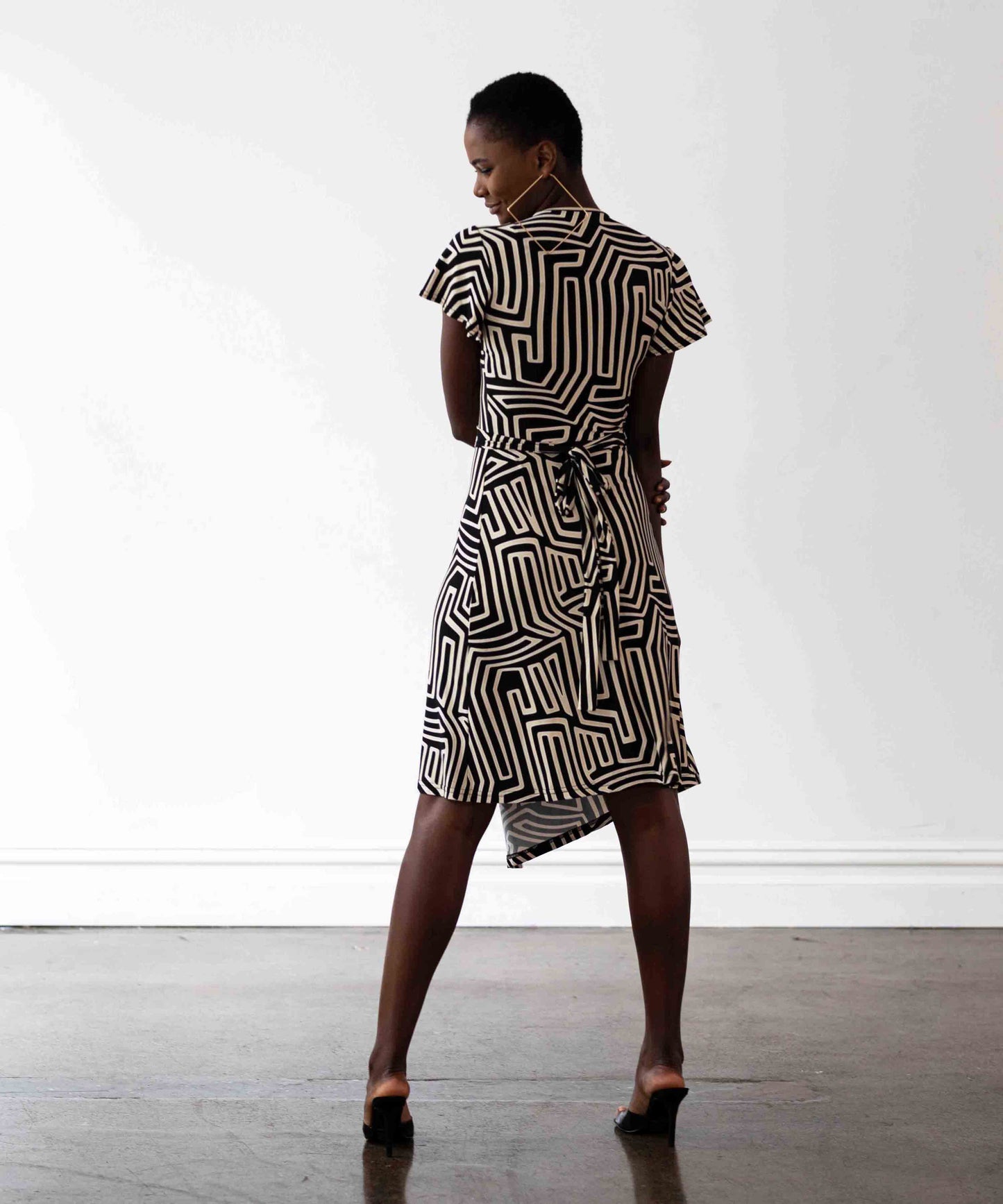 Hollywood Wrap Dress - Maze Print - FINAL SALE