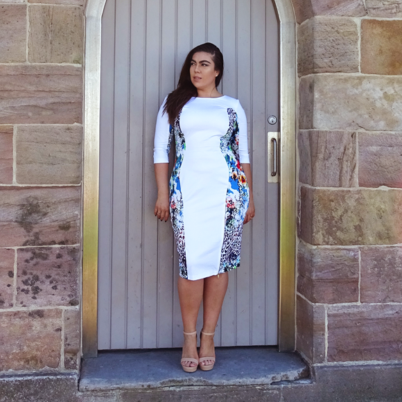 Signature Alessandra Dress - Rainbow Cheetah Print and White - FINAL SALE