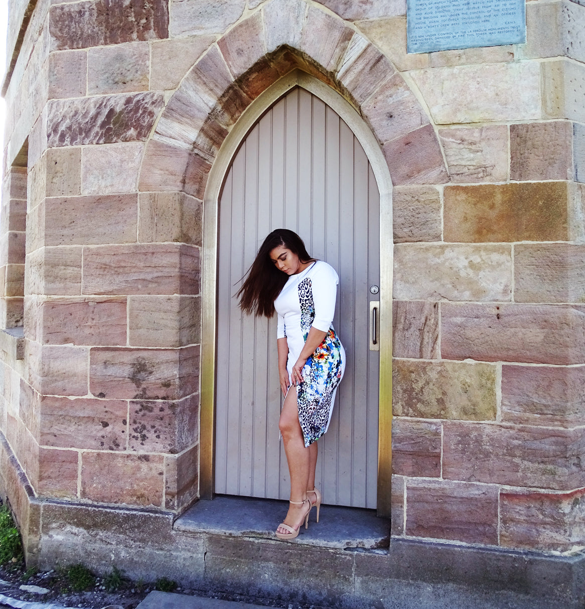 Signature Alessandra Dress - Rainbow Cheetah Print and White - FINAL SALE