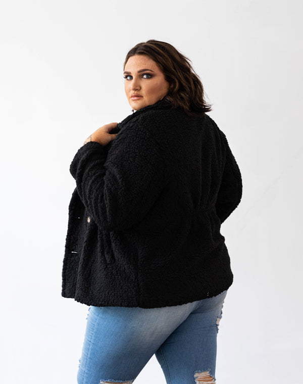 Lux Teddy Coat - Black - FINAL SALE