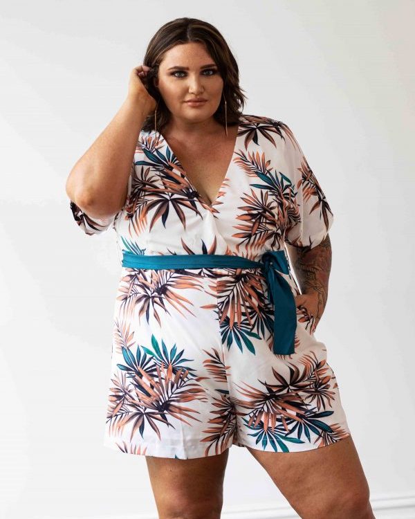 Havana Playsuit - Palm Leaf Print