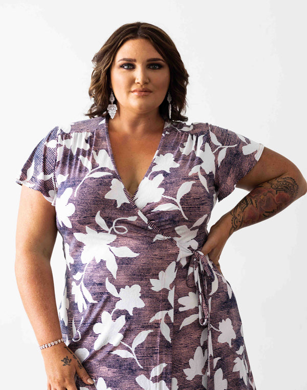 Hollywood Wrap Dress - Pink & White Floral - FINAL SALE