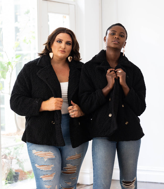 Lux Teddy Coat - Black - FINAL SALE