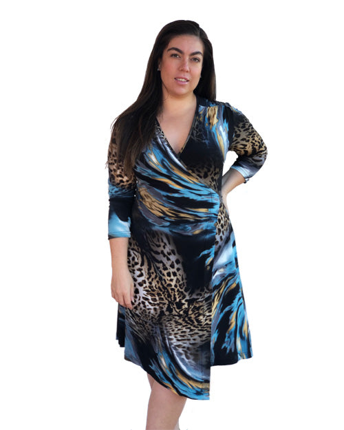 Taylor Wrap Dress - Cosmic Leopard