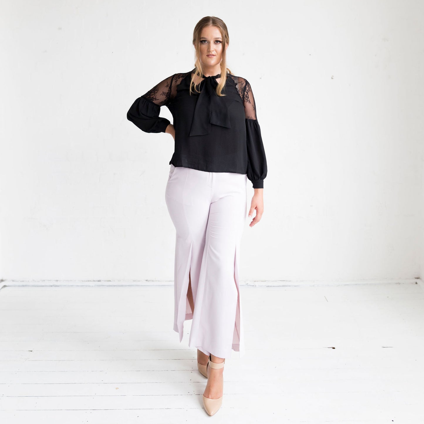 Geranium Lace Shoulder Blouse - Black - FINAL SALE