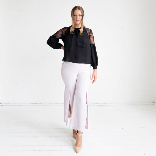 Geranium Lace Shoulder Blouse - Black - FINAL SALE