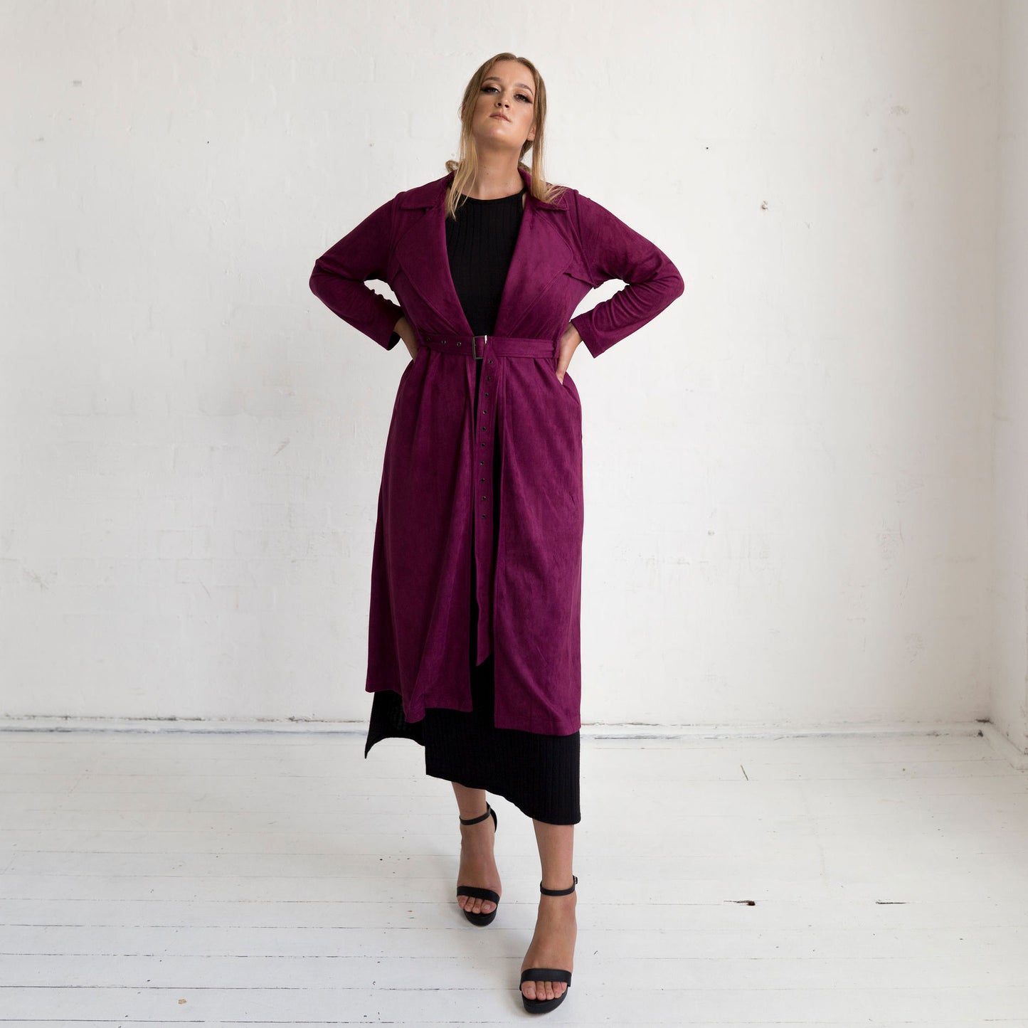 Viola Suede Coat - Rich Plum - FINAL SALE