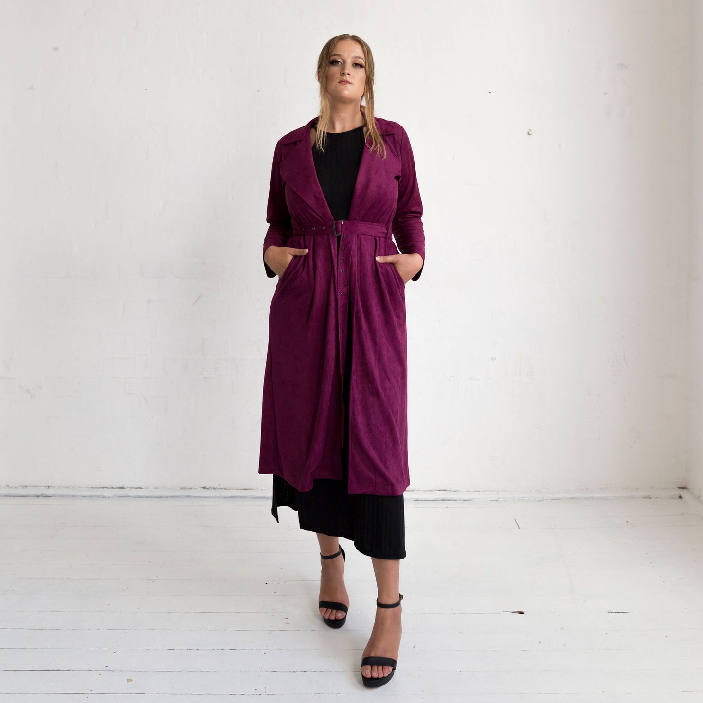 Viola Suede Coat - Rich Plum - FINAL SALE