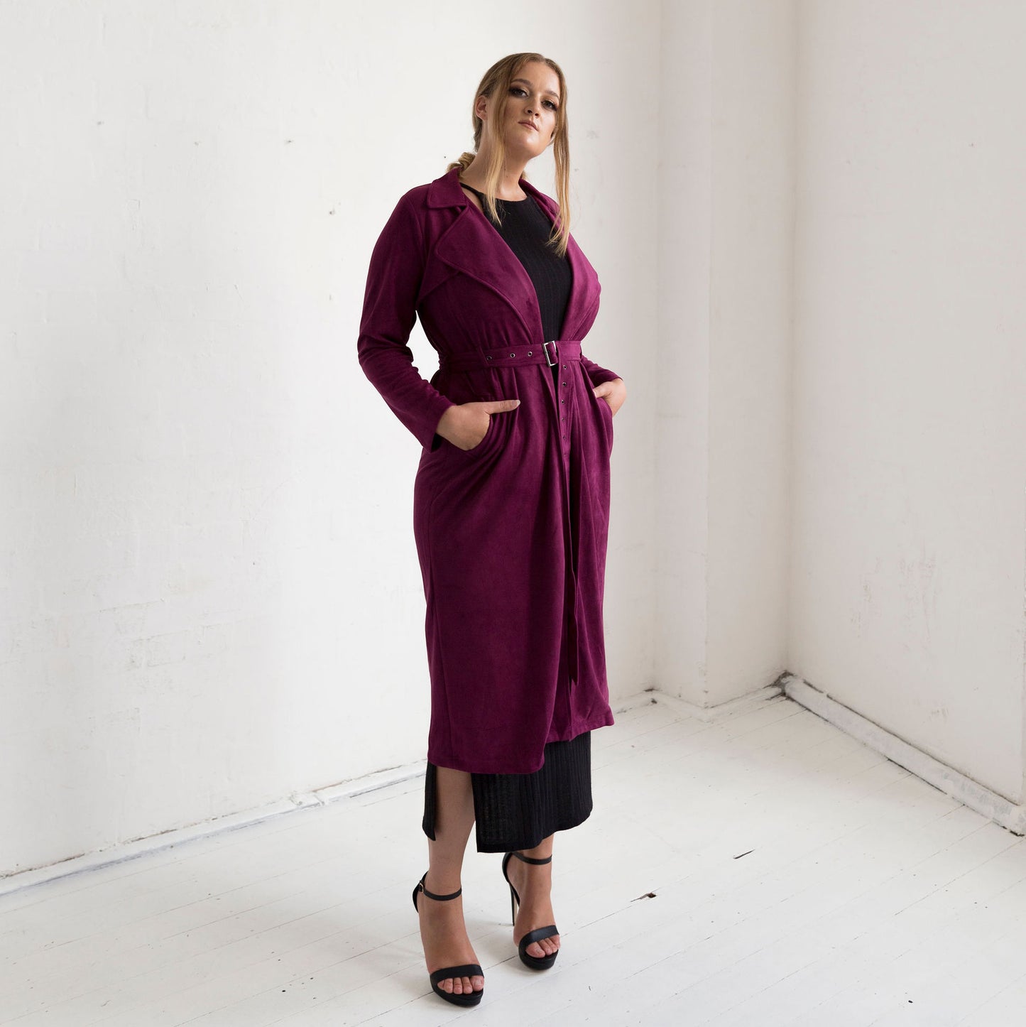 Viola Suede Coat - Rich Plum - FINAL SALE