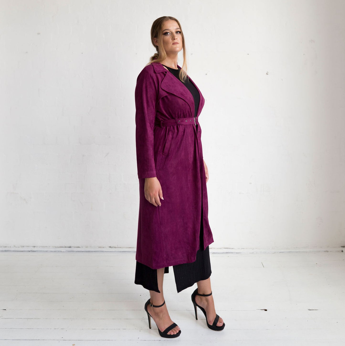 Viola Suede Coat - Rich Plum - FINAL SALE