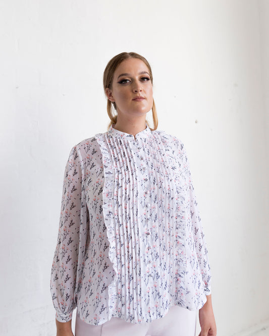 Primrose pleated blouse - Floral - FINAL SALE