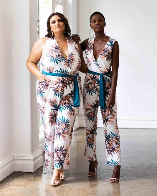 Miami Jumpsuit - Palm Leaf Print - FINAL SALE