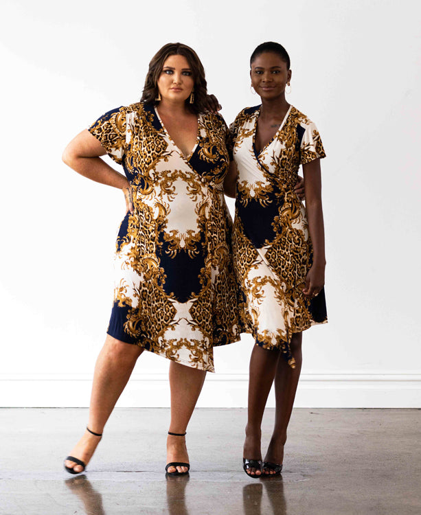 Hollywood Wrap Dress - Baroque Print - FINAL SALE