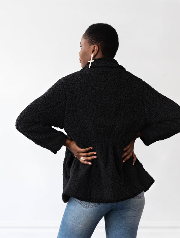 Lux Teddy Coat - Black - FINAL SALE