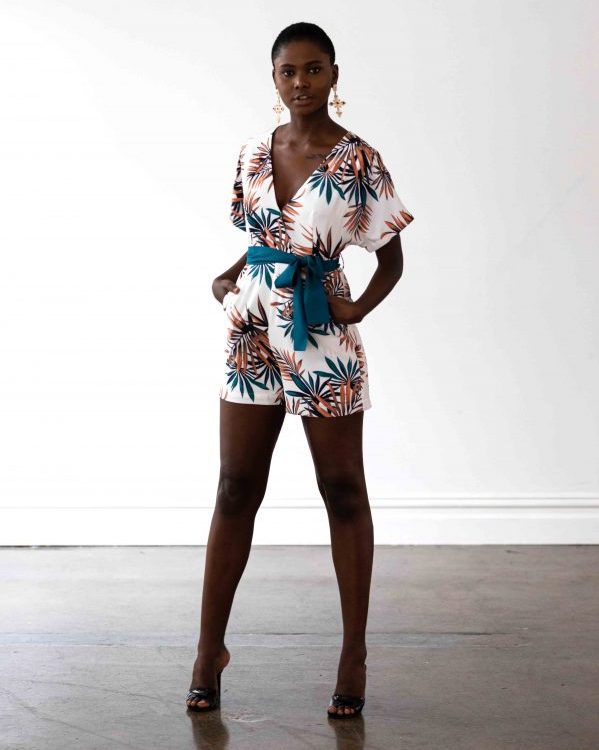 Havana Playsuit - Palm Leaf Print - FINAL SALE