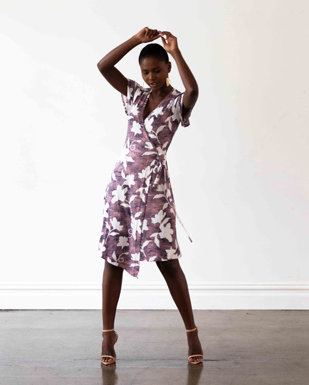 Hollywood Wrap Dress - Pink & White Floral - FINAL SALE