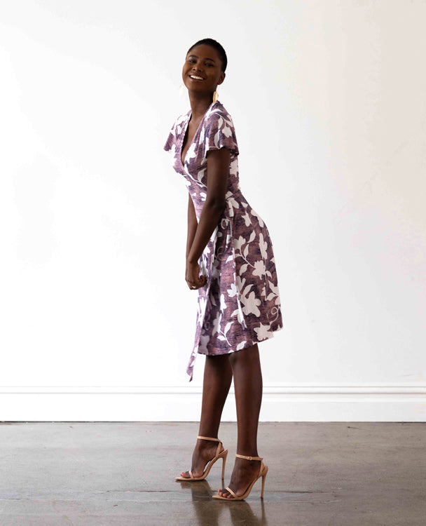 Hollywood Wrap Dress - Pink & White Floral - FINAL SALE