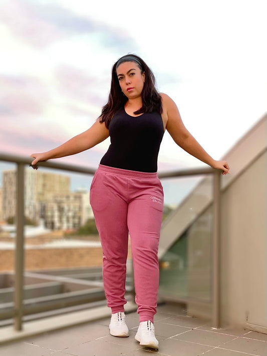 Good Vibes Trackies - Mauve - FINAL SALE