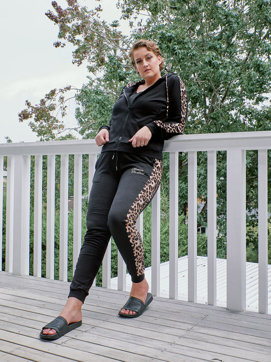 Sassy Tracksuit - Pants - Black Leopard - FINAL SALE