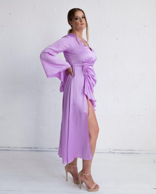 Jasmine Dress (with front ruffle) - Fancy Lilac Colour - FINAL SALE