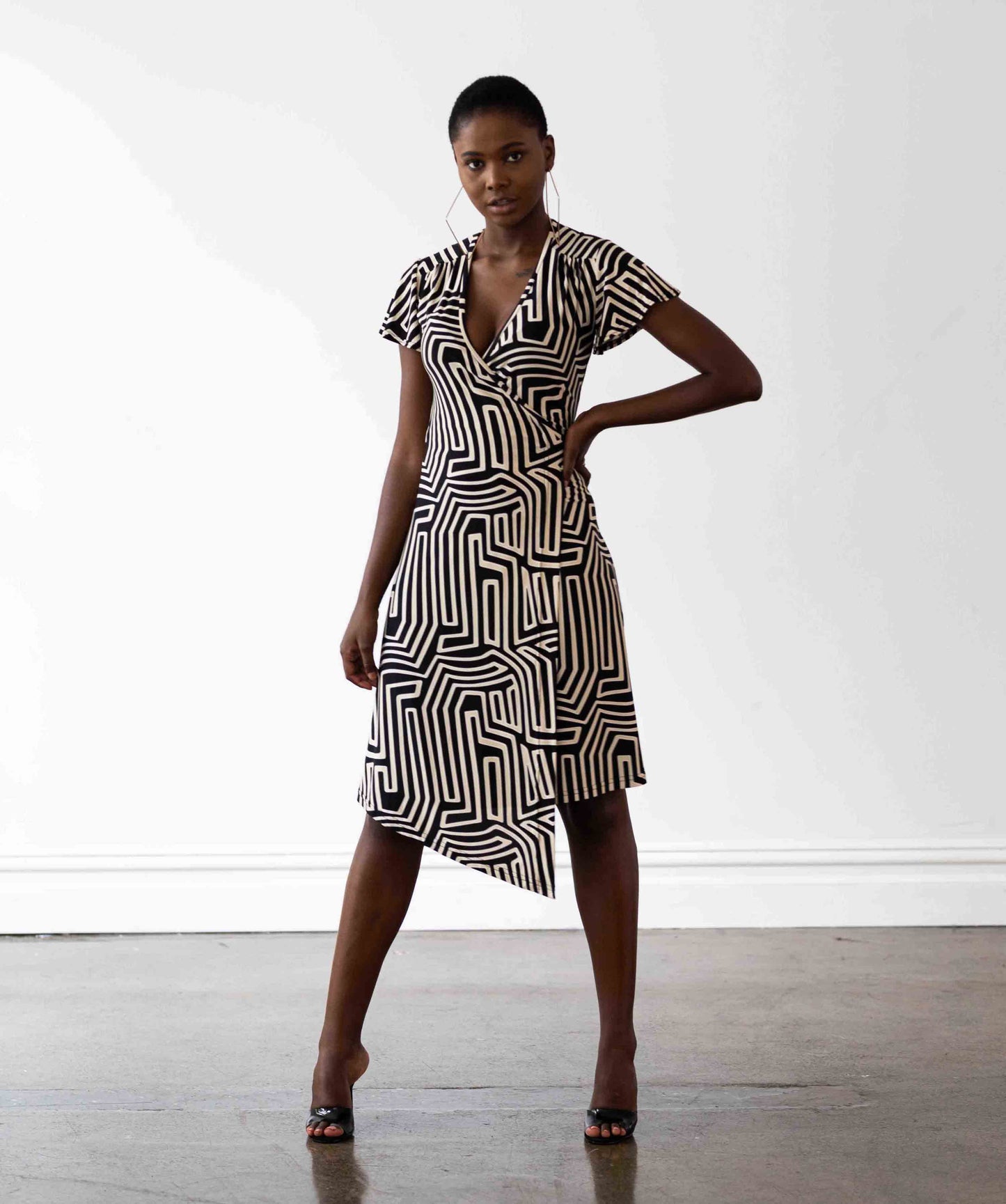 Hollywood Wrap Dress - Maze Print - FINAL SALE