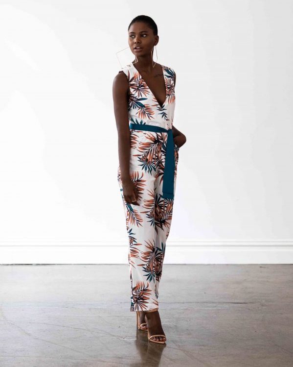 Tropical leaf hot sale jumpsuit